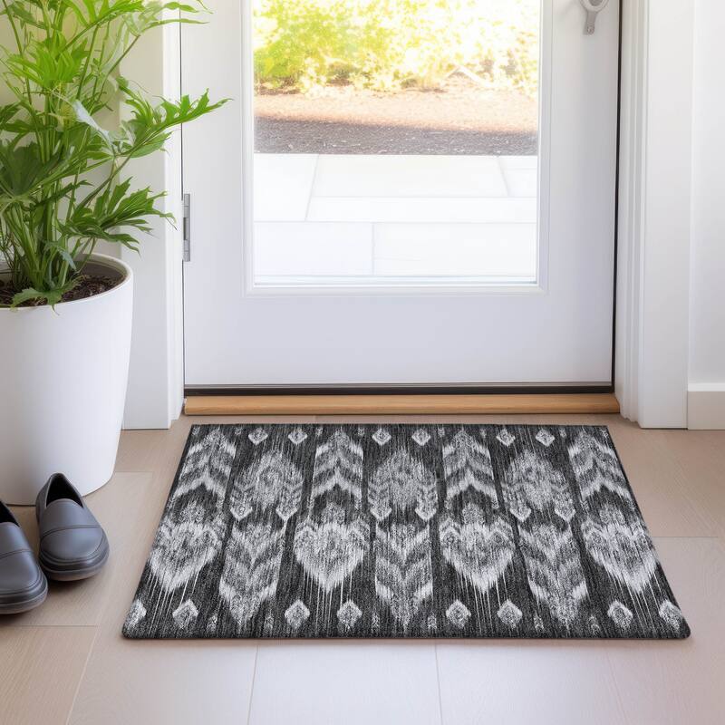Machine Washable Indoor/ Outdoor Chantille Abstract Boho Rug