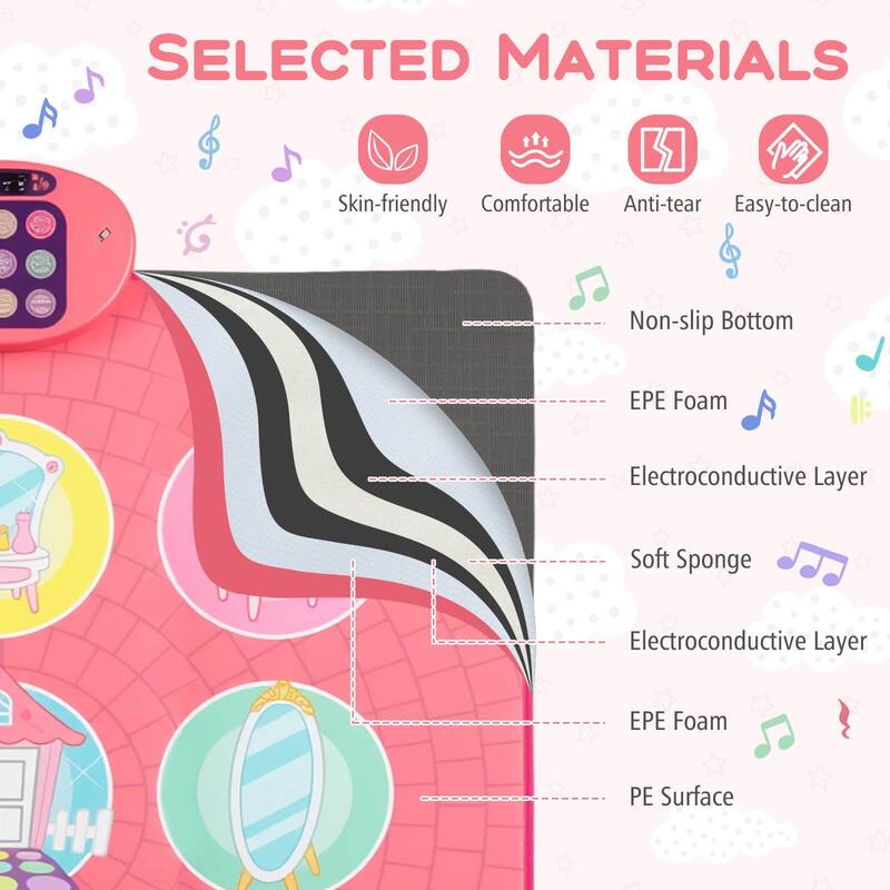 Costway Kids Dance Mat Electronic Dancing Pad with 3 Game Modes Music - See Details
