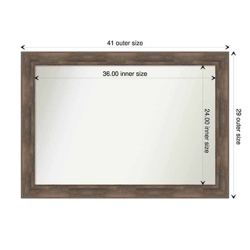Non-Beveled Wood Wall Mirror - Hardwood Mocha Frame