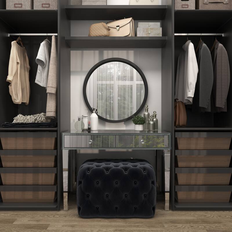 Black Wooden Room Wall Mirror