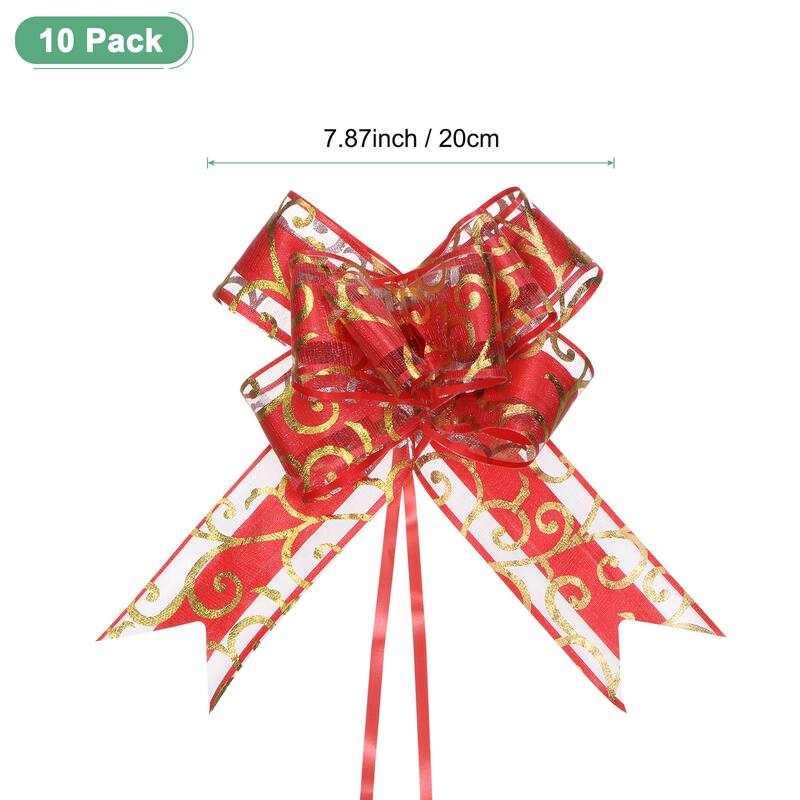 10pcs Large Pull Bow 8 Inch Bows for Wedding Baskets Decorations