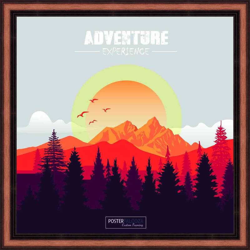 11x11 Traditional Walnut Complete Wood Square Picture Frame with UV Acrylic, Foam Board Backing, & Hardware