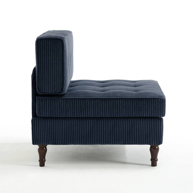 32.57" W Upholstered Corduroy Armless Accent Chair