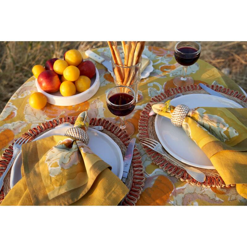 Couleur Nature Harvest Pumpkin Square Cotton Napkin (Set of 6)