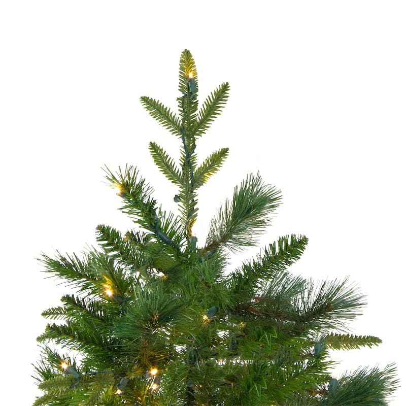6.5' Rosemary Emerald Angel Pine Artificial Christmas Tree white LED - 6.5 Foot