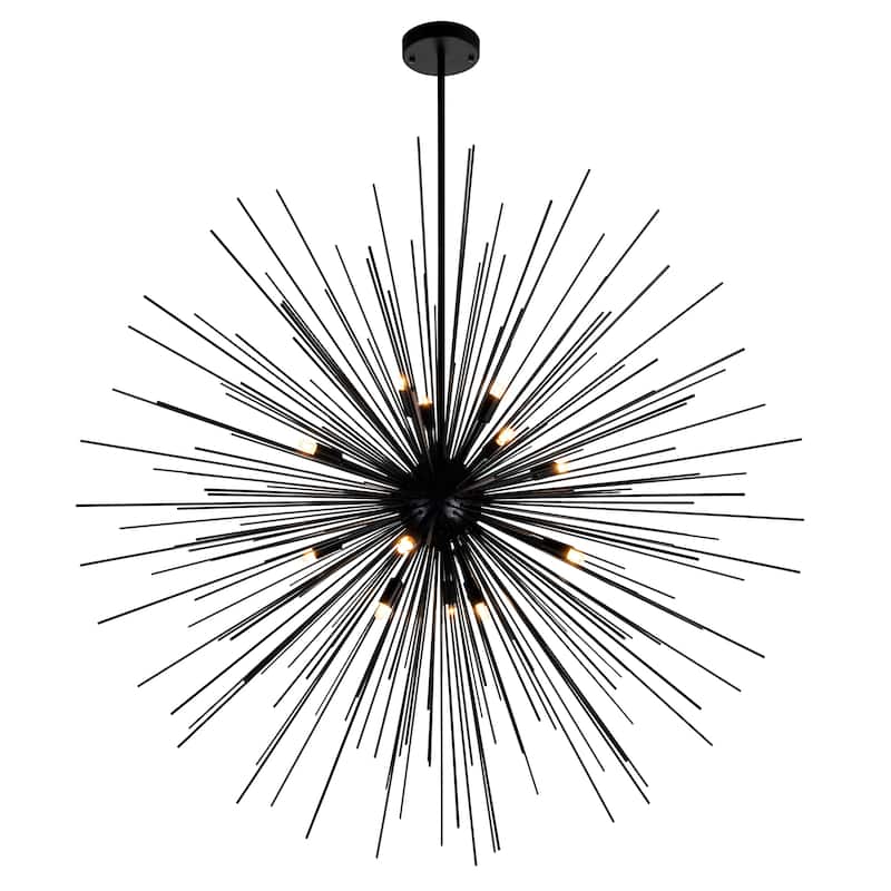 Savannah 14 Light 40in Black Chandelier - Black