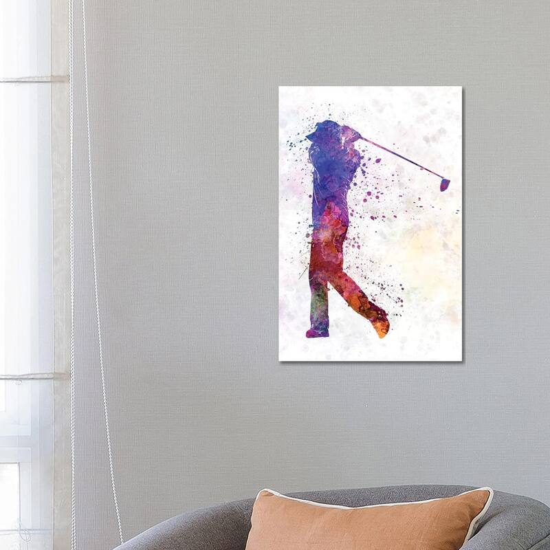 iCanvas "Golfer Swing Silhouette" by Paul Rommer Canvas Print - 26x18x1.5