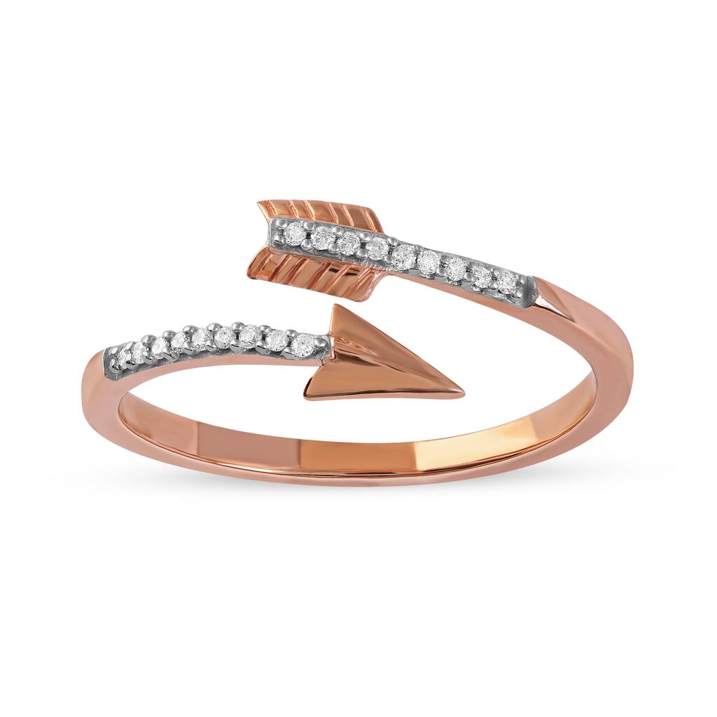 1/20ct TDW Diamond Arrow Wrap Fashion Ring in 10K Gold for Women