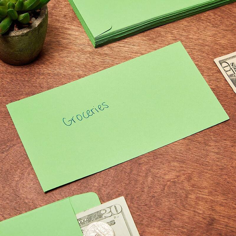 Paper Junkie 100 Pack Budgeting Envelopes for Cash, Coins, Money, Seal Adhesive 3.5 x 6.5 In