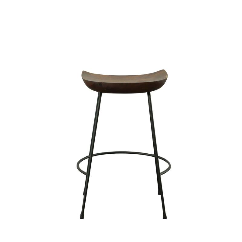 Curved Counter Stools - 24.5" - Brown and Black - Set of 2