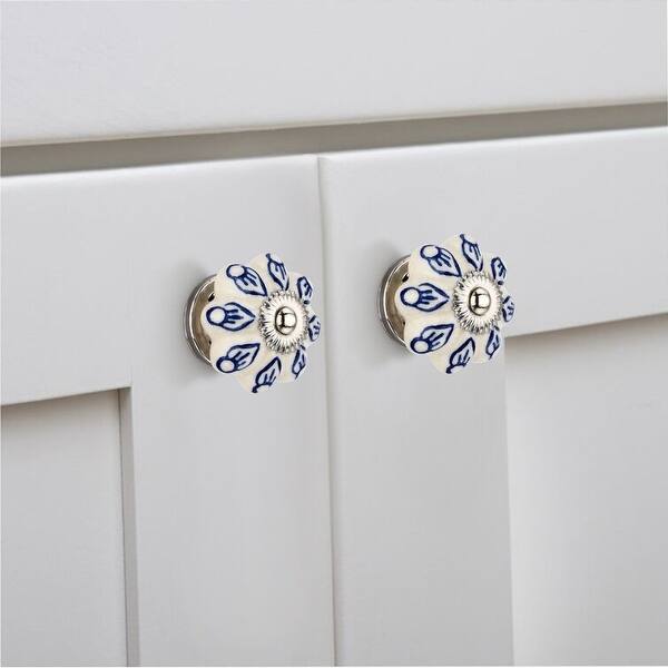 Mascot Hardware Cream & Blue Petal 1-1/2 in. Ceramic Cabinet Knobs - Bed Bath & Beyond - 37842374 Mascot Hardware Cream & Blue Petal 1-1/2 in. Ceramic Cabinet Knobs - Bed Bath & Beyond - 37842374