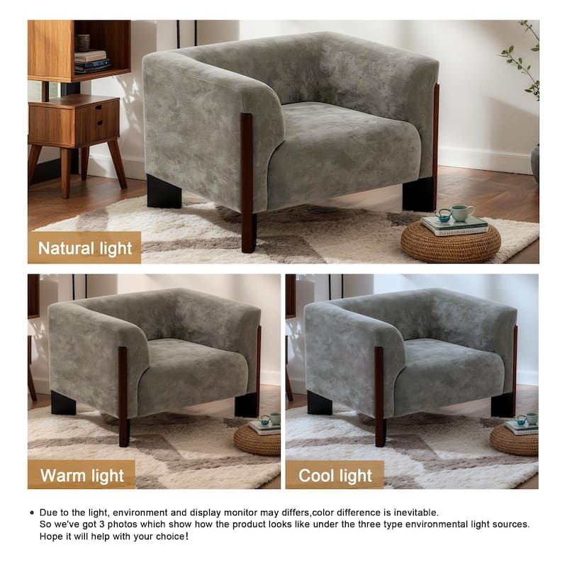 41"W Modern Tuxedo Arms Accent Chair for Living Room