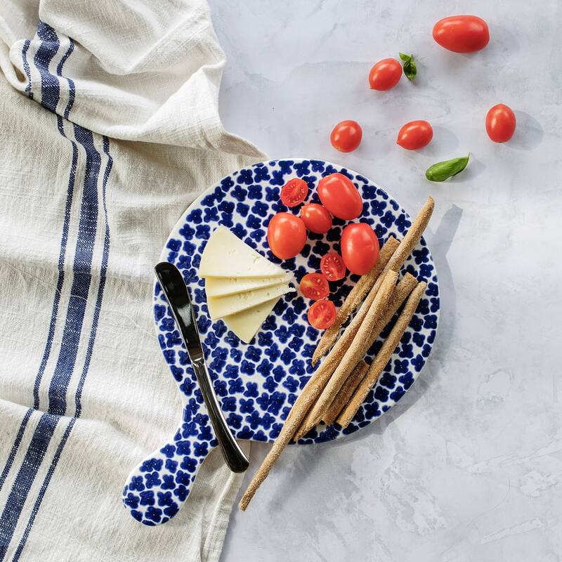 Santorini Flowers Round Cheese Board