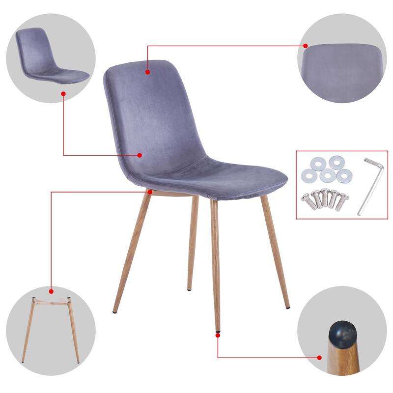Gray Dining Chair Set of 4 Dining Table Chair Living Room Side Chair