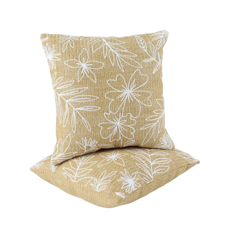 Outdoor/Indoor Throw Pillows, Decorative Throw Pillows With Inserts,Simulated Straw Weaving Square Pillows