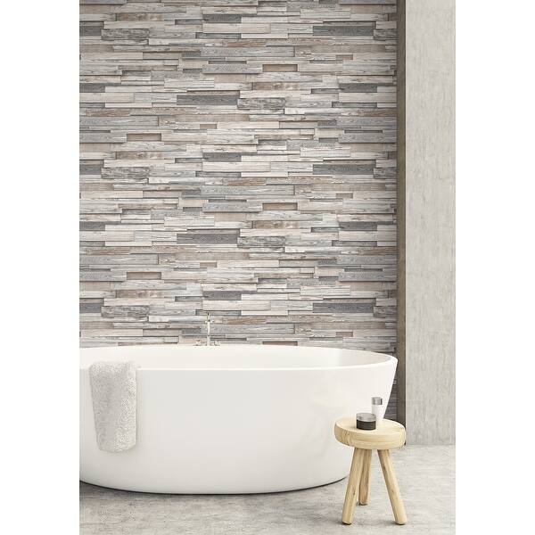 Shop Nextwall Reclaimed Wood Plank Peel And Stick Removable Wallpaper Overstock 31247824