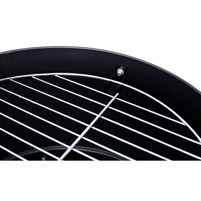 17" Steel Charcoal Smoker, Heavy Duty Outdoor BBQ Grill, Black