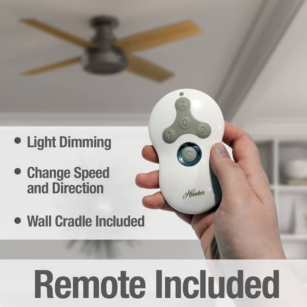 Hunter 52 Dempsey Low Profile Ceiling Fan With Handheld Remote Overstock 12453171