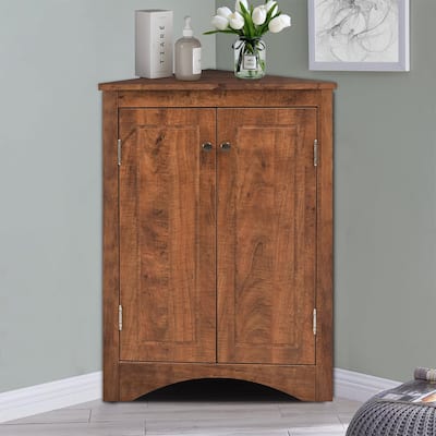 Modern Stylish Triangle Corner Storage Cabinet with Two Adjustable Internal Shelves