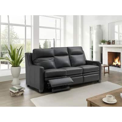 Genuine Leather Recliner Sofa 78" Triple-Motor Power Zero-Wall Reclining 3-Seat Sofa with USB&USB-C Port
