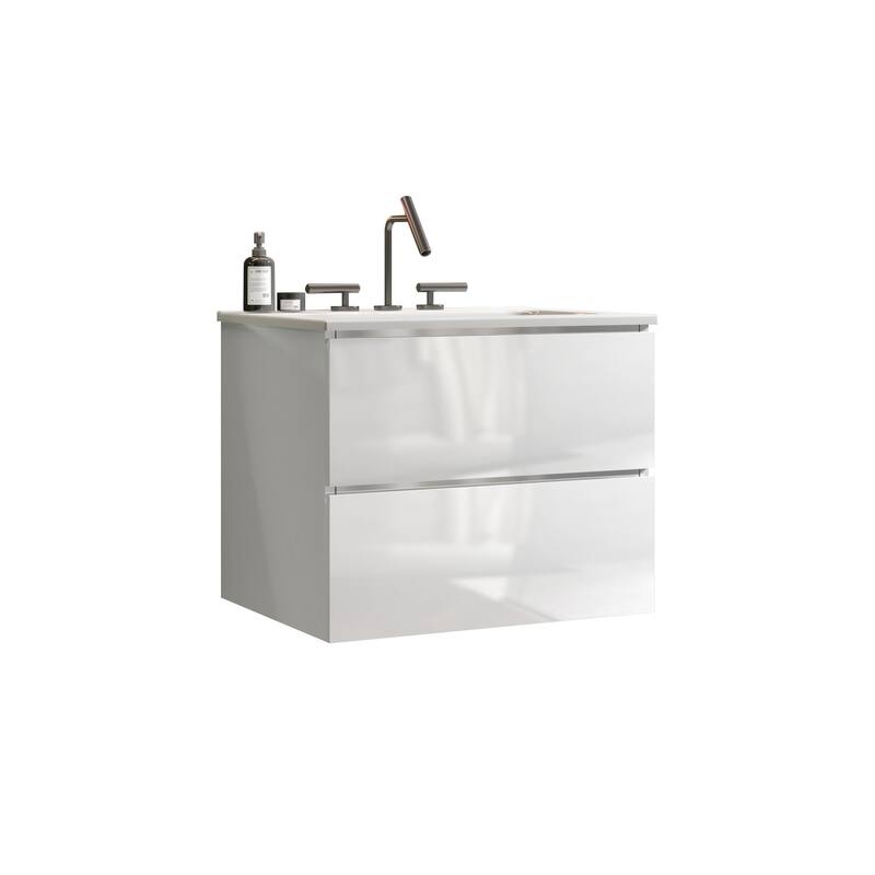 24" Wall Mount Bathroom Vanity with Ceramic Sink