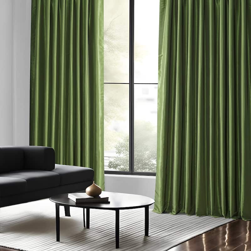 Exclusive Fabrics Vintage Textured Faux Dupioni Silk Room Darkening Curtains (1 Panel)