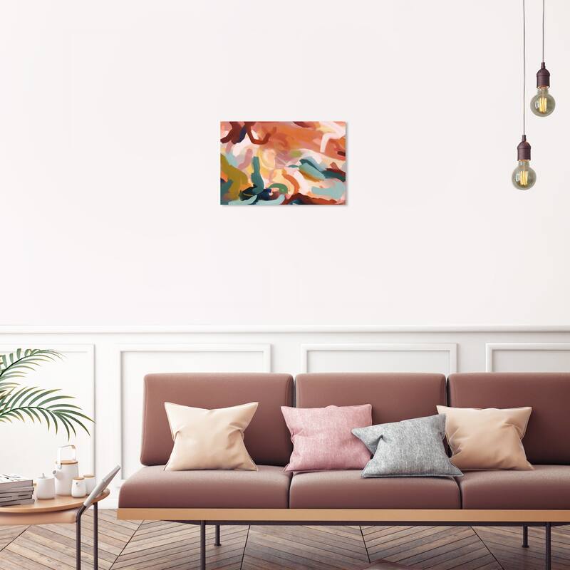 Wynwood Studio Abstract The Canyon Palette Orange and Teal Modern & Contemporary Wall Art Canvas Print - 30 x 20