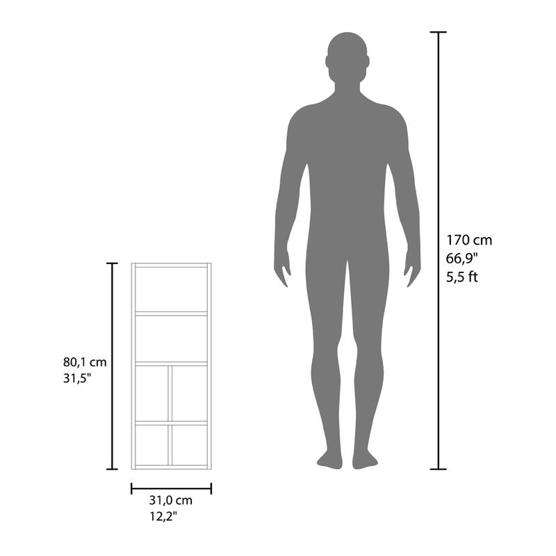 Wall Mounted Bathroom Cabinet with 6 Open Shelves Modern Storage Unit