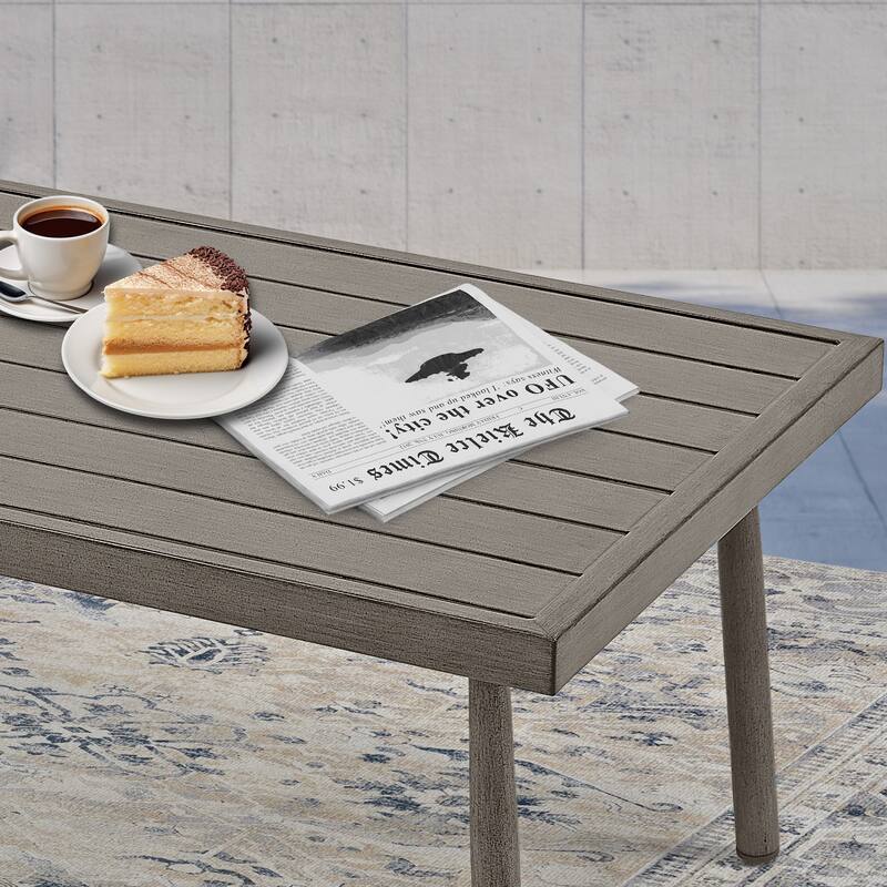 7-Piece Aluminum Patio Conversation Set, Loveseat with Ottomans and Coffee Table