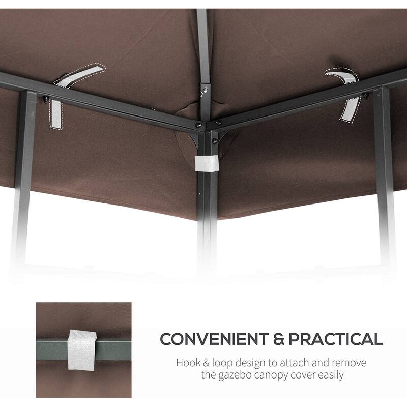 10x10 Ft Outdoor Patio Gazebo Replacement Canopy, Double Tiered Roof Cover