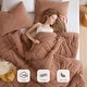 preview thumbnail 47 of 57, Chelsea Square Kyla Double Diamond Quilted Teddy Comforter Set Brown - King