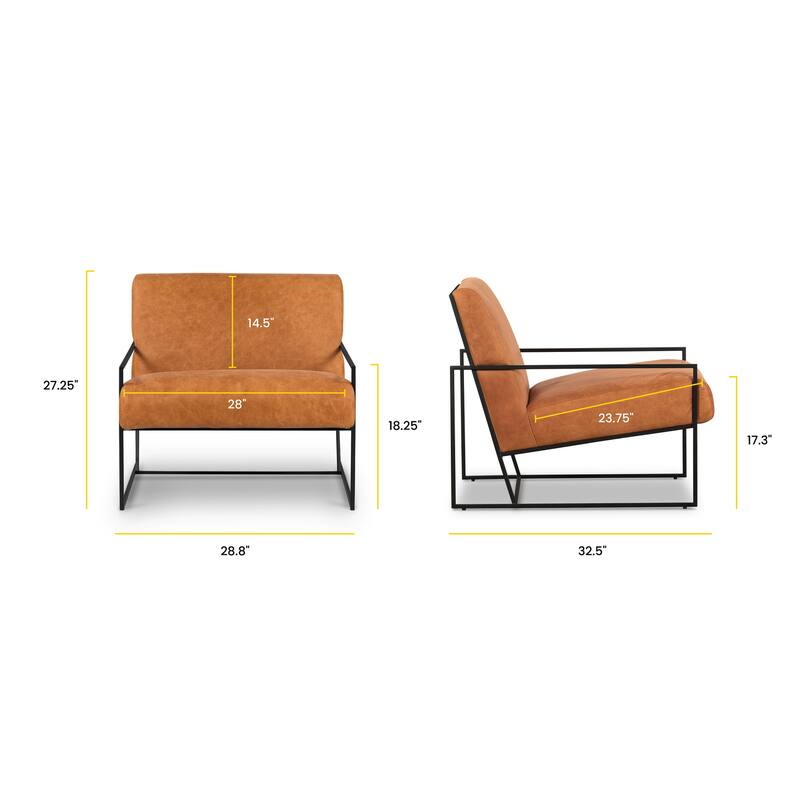 Poly & Bark Bo Lounge Chair - Full Grain Genuine Italian Leather