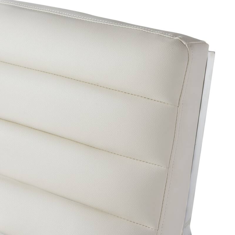 Modern 27" Accent Chair with Curved Back and Chrome-Finished Stainless Steel Legs