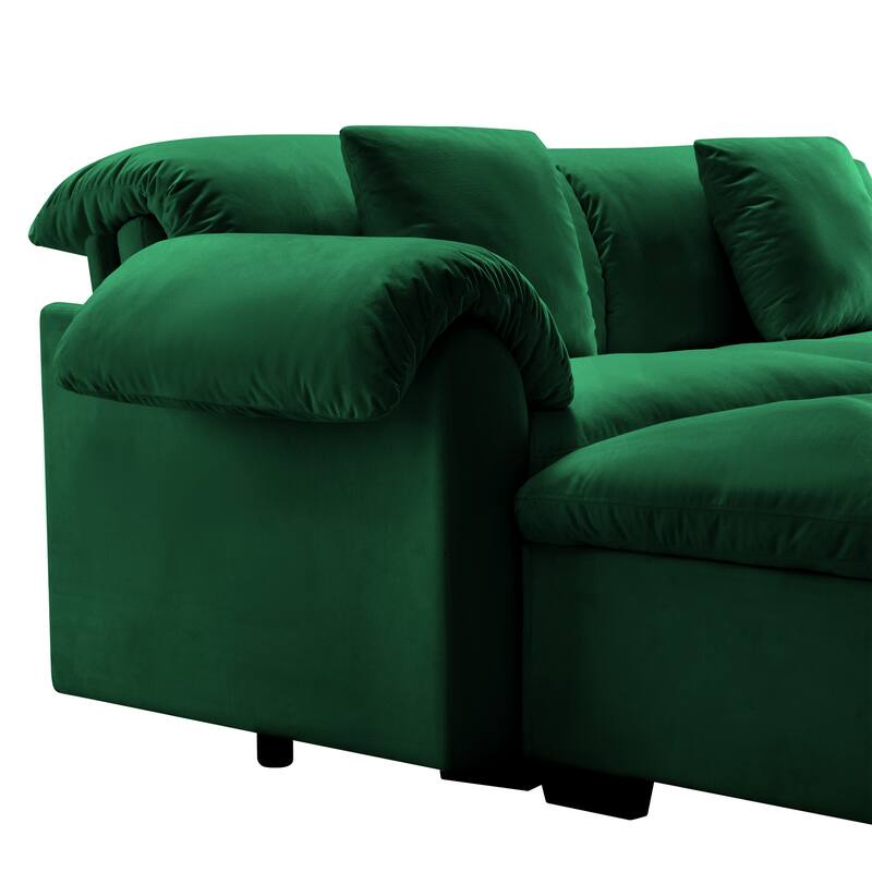 Velvet Fabric Modular Cloud Couch with Storage Seat,Free Combination