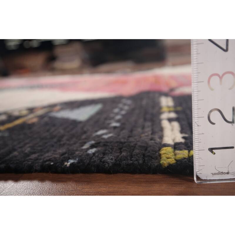 Abstract Moroccan Oriental Area Rug Hand-Knotted Wool Carpet - 6'1"x 10'1"