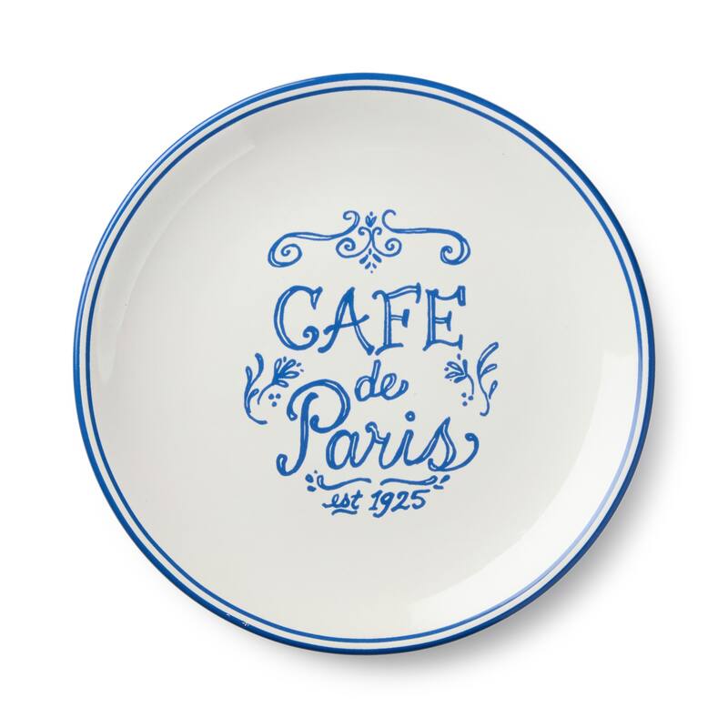 Certified International Bistro 9" Salad/Dessert Plates, Set of 4 Assorted Designs - 9.00"L x 9.00"W x 1.00"H