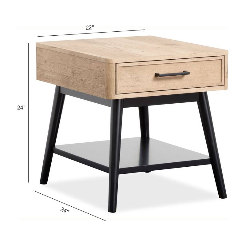 Magnussen Home Fletcher Driftwood Rectangular End Table - 22''W x 24''D x 24''H