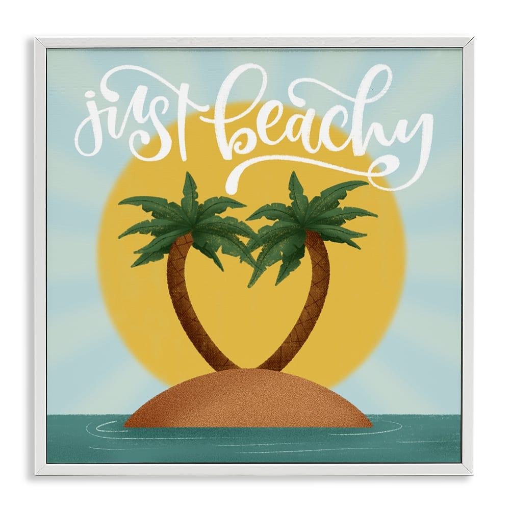Stupell Just Beachy Tropical Island Framed Giclee Art Design By Sarah Hickman
