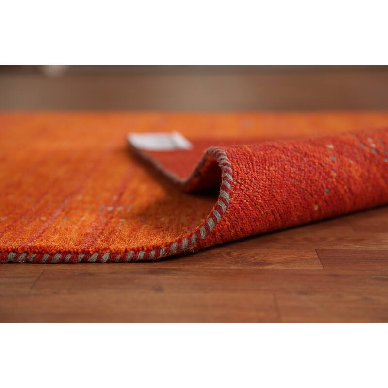 Gabbeh Indian Area Rug Hand-Knotted Tribal Oriental Wool Carpet - 4'10" x 7'7"