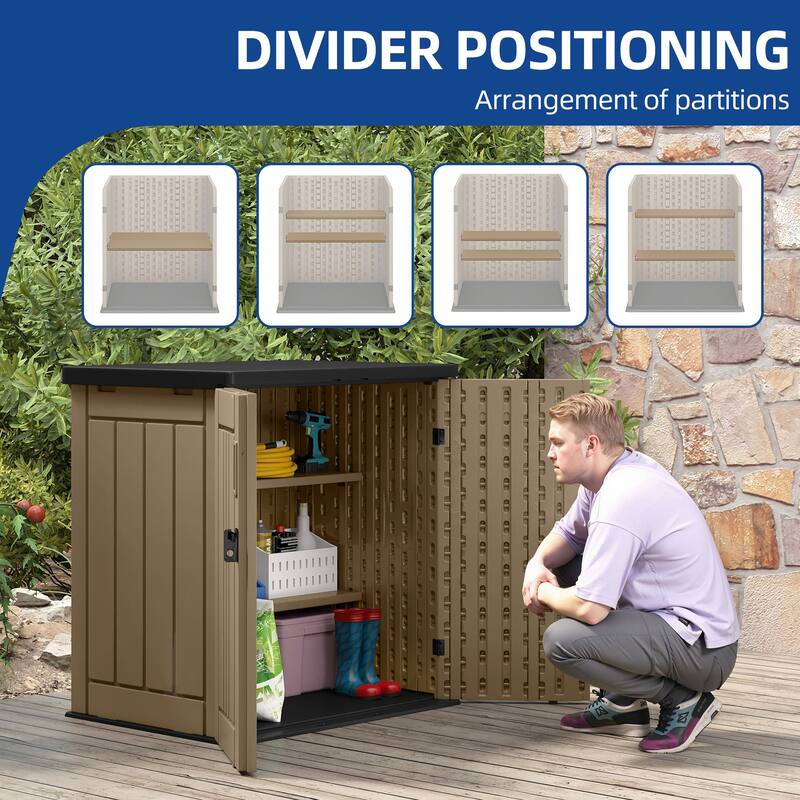 Outdoor Storage Cabinet with 2 Shelves