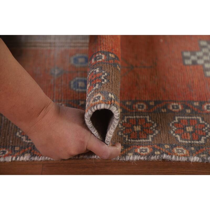 Hand Knotted Oriental 100% Wool Carpet Traditional Geometric Oranges & Rust Sirjan Area Rug - 6' 4'' X 3' 7''