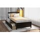 preview thumbnail 10 of 8, Twin Platform Storage Bed Wood Bed Frame With Two Drawers And Headboard