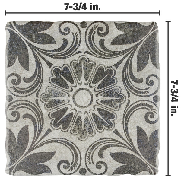 Merola Tile Costa Cendra Decor Dahlia 7-3/4