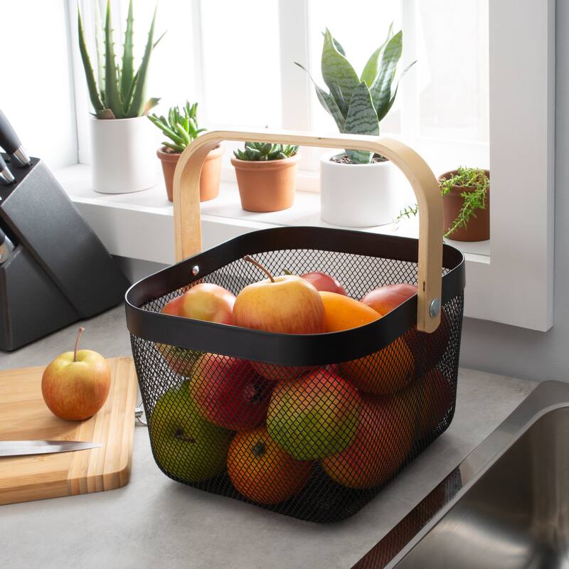 Simplify Mesh Tote with Bamboo Handle