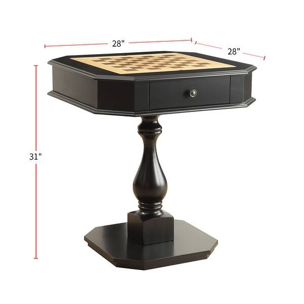 Wooden Square Game Table with 2 Drawers in Black Bed Bath & Beyond