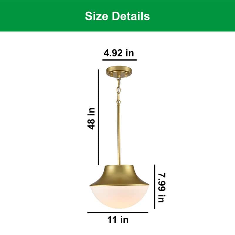 11.02” Bathroom lighting gold pendant light metal hanging fixture light