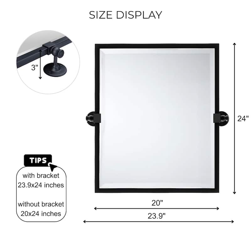 TEHOME Blakley Rectangle Metal Wall Mirror