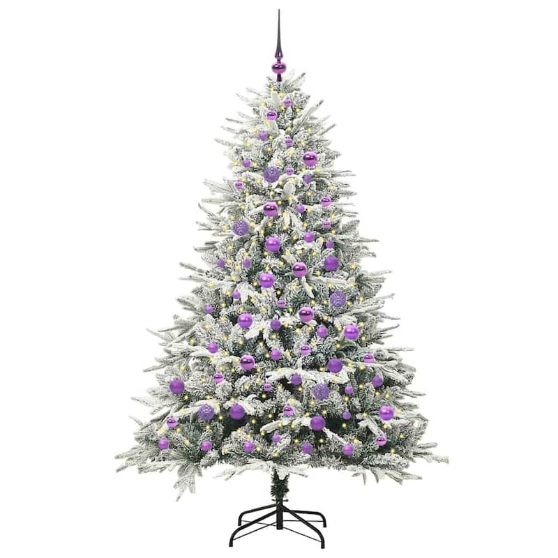vidaXL Artificial Christmas Tree with 300 LEDs Green 86 x 86 x 210 cm - 82.7