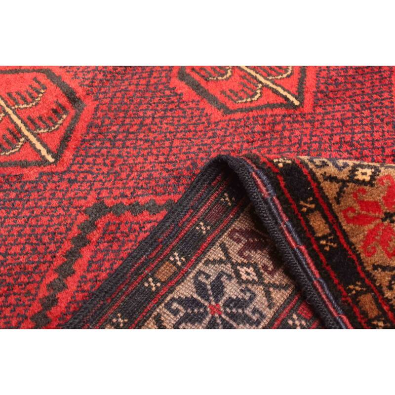 ECARPETGALLERY Hand-knotted Teimani Red Wool Rug - 3'1 x 4'8