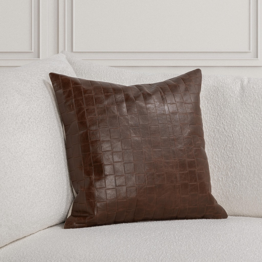 Villa by Classic Home Seston Genuine Leather Throw Pillow